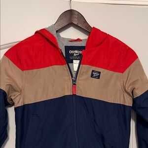 OshKosh B'gosh Kids Colorblock Windbreaker - Red, Tan, Navy